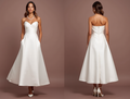 Trendy White Mini Short Wedding Dress with Asymmetrical Hemline for a Fashion-Forward Look New Satin white