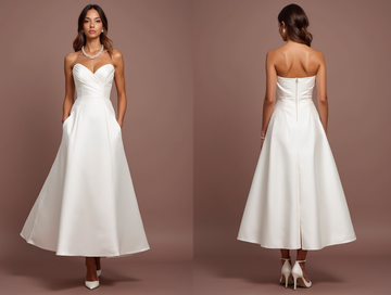 Trendy White Mini Short Wedding Dress with Asymmetrical Hemline for a Fashion-Forward Look New Satin white