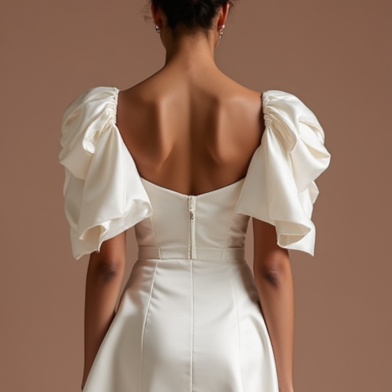 Chic White Mini Short Wedding Dress with a Strapless Bodice for a Sleek and Modern Look New Satin white