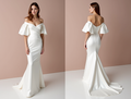 Glamorous White Mermaid Wedding Dress with a Satin Finish for a Luxurious Look backless New Satin white