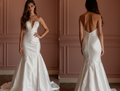 Sexy White Mermaid Wedding Dress with a Lace-Up Back for a Custom Fit backless New Satin white