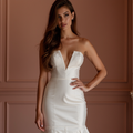 Sexy White Mermaid Wedding Dress with a Lace-Up Back for a Custom Fit backless New Satin white
