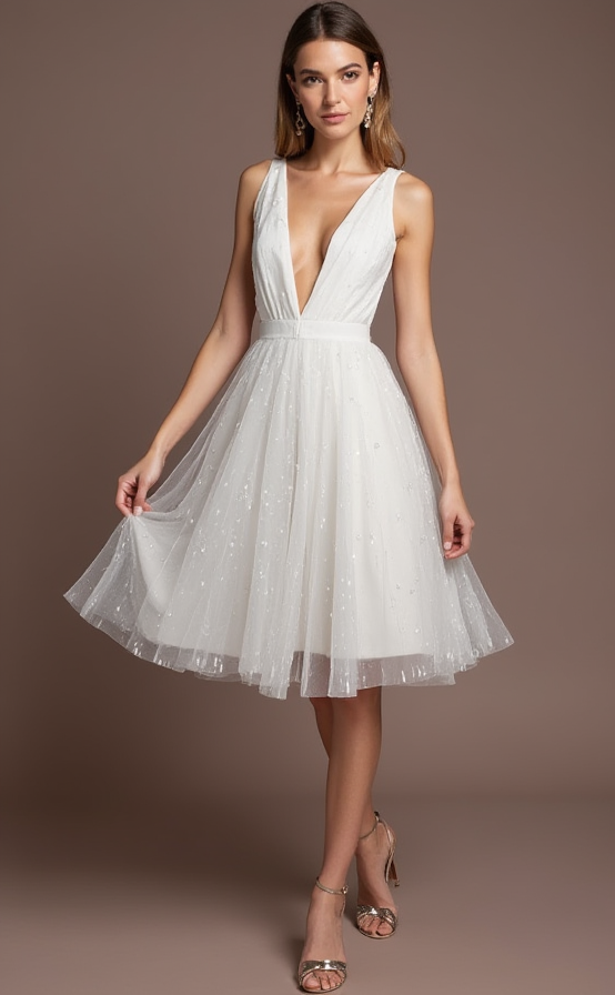 Bohemian White Mini Short Wedding Dress with a Relaxed Fit for Effortless Bridal Style mesh New Satin white