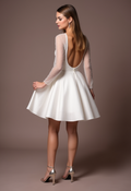 Modern White Mini Short Wedding Dress with a One-Shoulder Design for a Unique Look mesh New Satin white