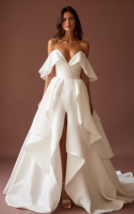 White Princess Wedding Dress with a Corset Bodice for a Flattering Fit mesh New white