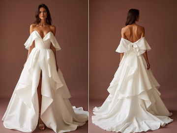 White Princess Wedding Dress with a Corset Bodice for a Flattering Fit mesh New white