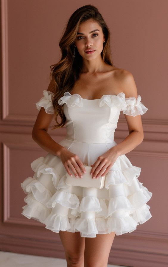 Modern White Mini Short Wedding Dress with Side Cutouts for a Trendy Touch New Satin white