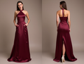 Timeless Red Evening Dress & Prom Dress with a Vintage Lace Design New red Satin
