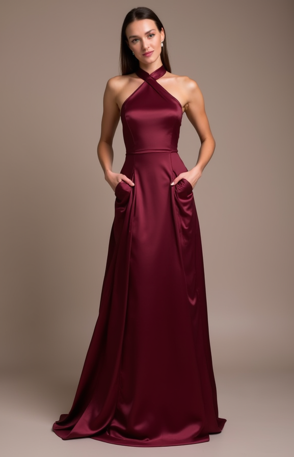 Timeless Red Evening Dress & Prom Dress with a Vintage Lace Design New red Satin