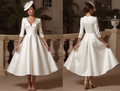 Elegant White Mini Short Wedding Dress with a Layered Skirt for Extra Volume and Drama New Satin white