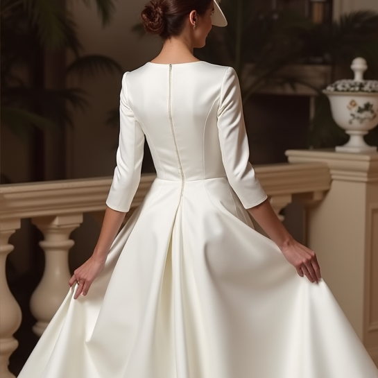 Elegant White Mini Short Wedding Dress with a Layered Skirt for Extra Volume and Drama New Satin white