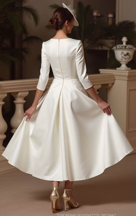 Elegant White Mini Short Wedding Dress with a Layered Skirt for Extra Volume and Drama New Satin white