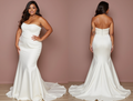 Mermaid White Wedding Dress with Delicate Embroidery for a Feminine Touch backless New Satin white
