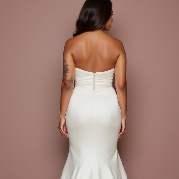 Mermaid White Wedding Dress with Delicate Embroidery for a Feminine Touch backless New Satin white