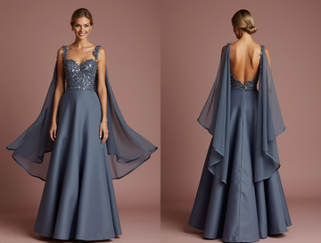 Dazzling Grey Evening Dress & Prom Dress with Sequin Fabric for Maximum Sparkle grey New Satin