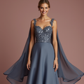 Dazzling Grey Evening Dress & Prom Dress with Sequin Fabric for Maximum Sparkle grey New Satin