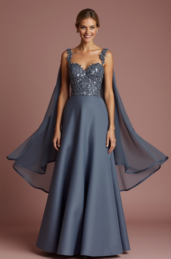 Dazzling Grey Evening Dress & Prom Dress with Sequin Fabric for Maximum Sparkle grey New Satin