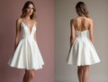 Stunning White Mini Short Wedding Dress with a Halter Neckline for a Stylish and Trendy Look New Satin white