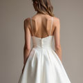 Stunning White Mini Short Wedding Dress with a Halter Neckline for a Stylish and Trendy Look New Satin white