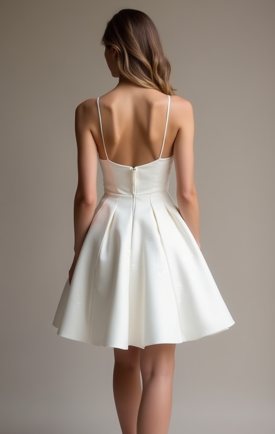 Stunning White Mini Short Wedding Dress with a Halter Neckline for a Stylish and Trendy Look New Satin white