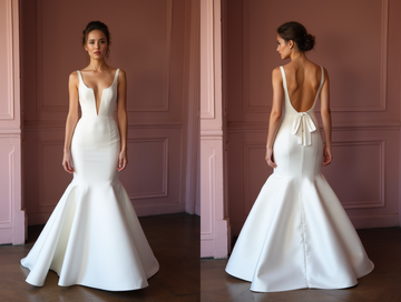 Mermaid Wedding Dress with a Long Train for a Grand and Regal Entrance backless New Satin split
