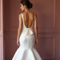 Mermaid Wedding Dress with a Long Train for a Grand and Regal Entrance backless New Satin split
