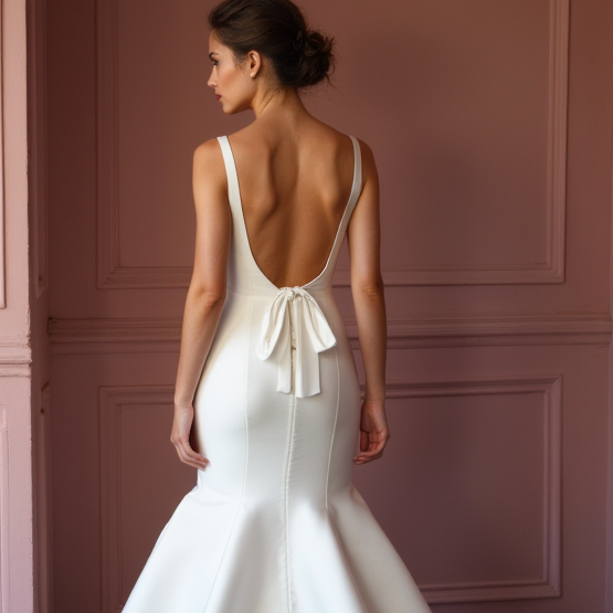 Mermaid Wedding Dress with a Long Train for a Grand and Regal Entrance backless New Satin split