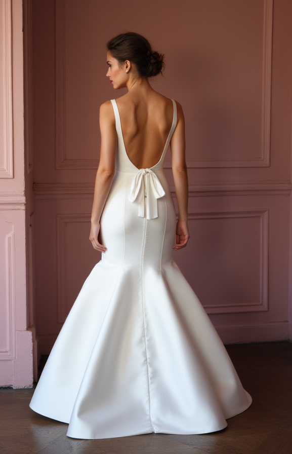 Mermaid Wedding Dress with a Long Train for a Grand and Regal Entrance backless New Satin split