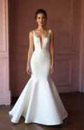 Mermaid Wedding Dress with a Long Train for a Grand and Regal Entrance backless New Satin split