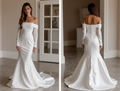 Stunning White Mermaid Wedding Gown with a Crystal Beaded Bodice for Extra Glam backless New Satin white