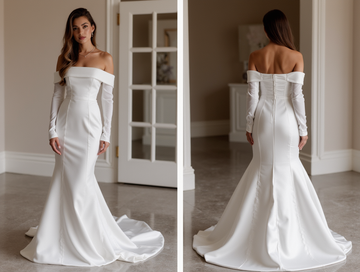 Stunning White Mermaid Wedding Gown with a Crystal Beaded Bodice for Extra Glam backless New Satin white