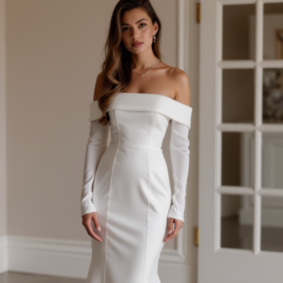 Stunning White Mermaid Wedding Gown with a Crystal Beaded Bodice for Extra Glam backless New Satin white