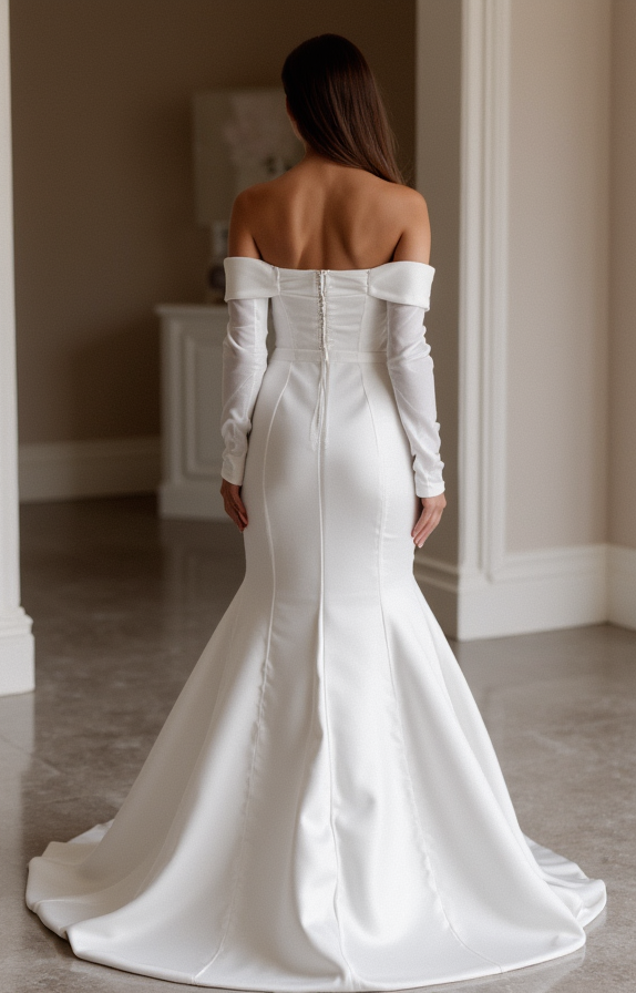 Stunning White Mermaid Wedding Gown with a Crystal Beaded Bodice for Extra Glam backless New Satin white