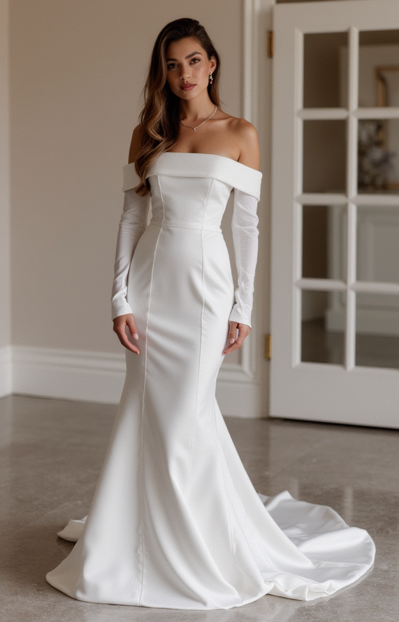 Stunning White Mermaid Wedding Gown with a Crystal Beaded Bodice for Extra Glam backless New Satin white