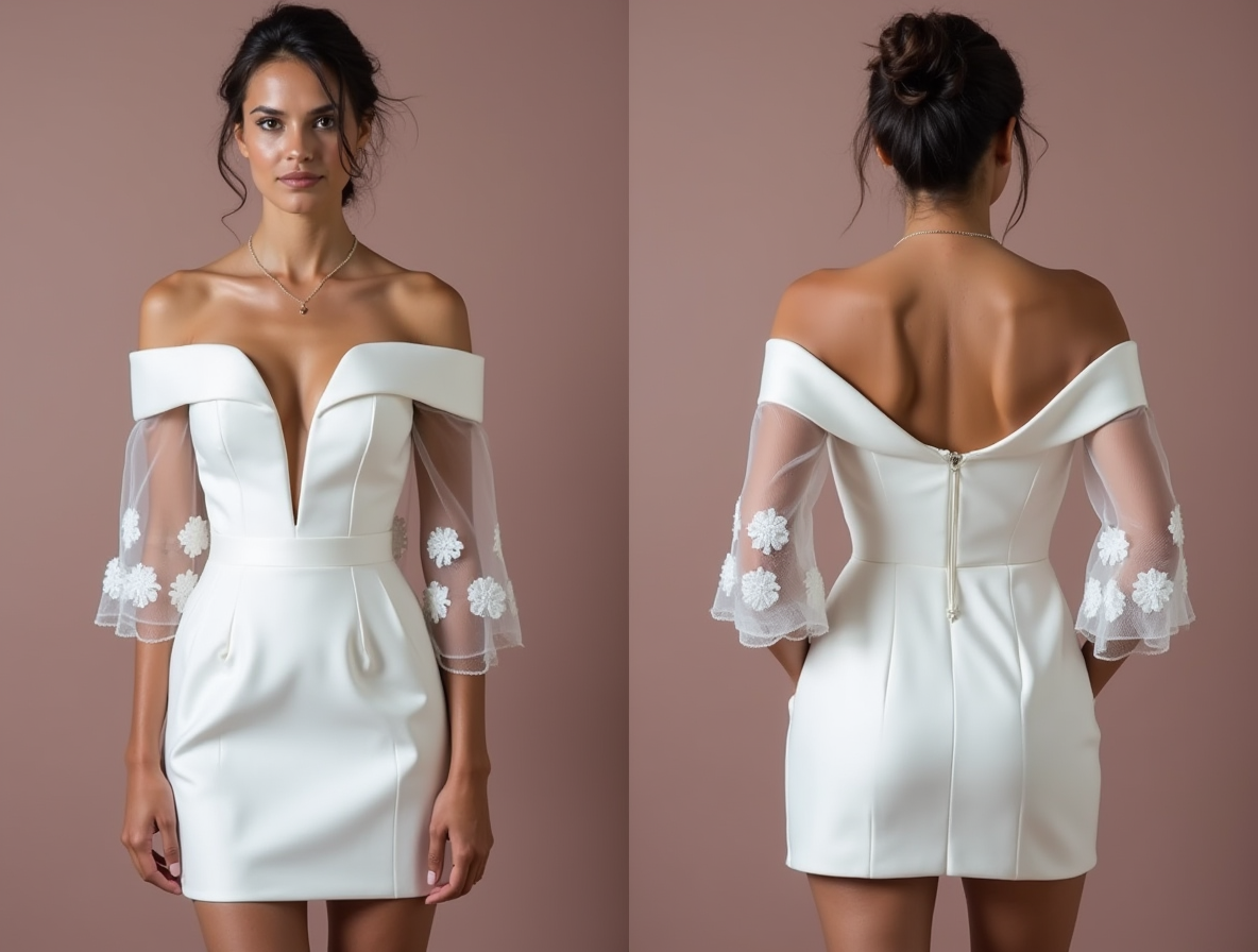 Mini Short Wedding Dress with a Classic A-Line Fit for Chic Brides backless mesh New Satin Short Wedding Dress silk