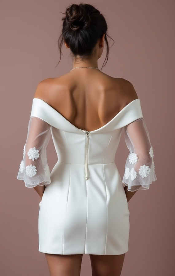 Mini Short Wedding Dress with a Classic A-Line Fit for Chic Brides backless mesh New Satin Short Wedding Dress silk