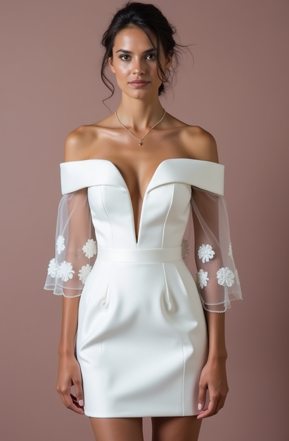 Mini Short Wedding Dress with a Classic A-Line Fit for Chic Brides backless mesh New Satin Short Wedding Dress silk