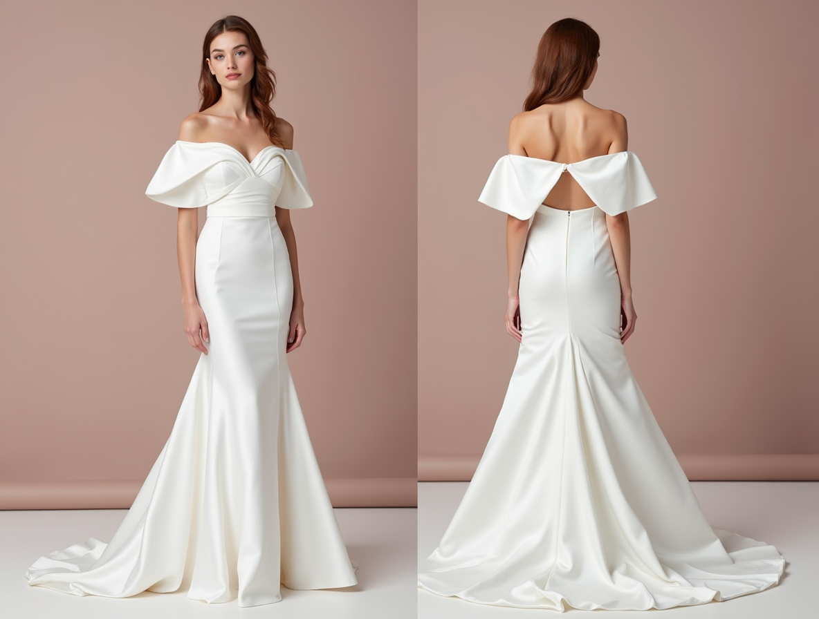 Timeless White Mermaid Wedding Dress with a Simple, Elegant Silhouette backless New Satin white