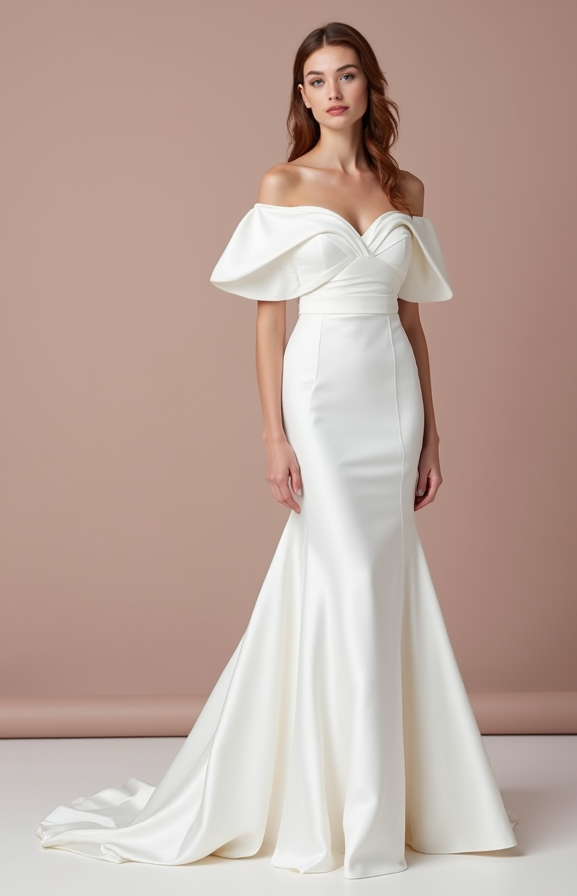 Timeless White Mermaid Wedding Dress with a Simple, Elegant Silhouette backless New Satin white