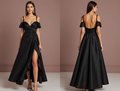 Black Wedding Dress for Elegant Evening Weddings with a Luxe Feel black New Satin split