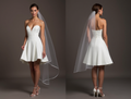 Modern White Mini Short Wedding Dress with a High Slit for a Trendy and Confident Bridal Look New Satin white