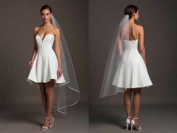 Modern White Mini Short Wedding Dress with a High Slit for a Trendy and Confident Bridal Look New Satin white