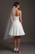 Modern White Mini Short Wedding Dress with a High Slit for a Trendy and Confident Bridal Look New Satin white