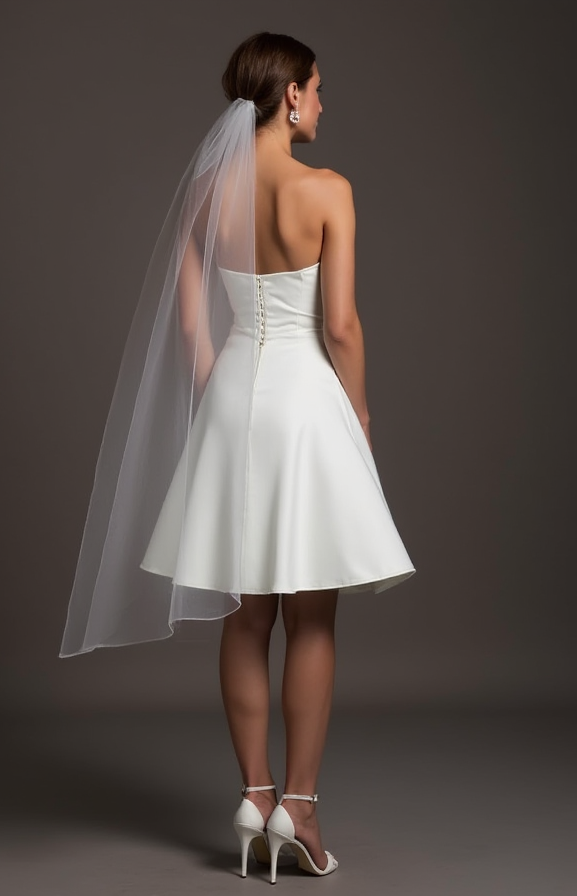Modern White Mini Short Wedding Dress with a High Slit for a Trendy and Confident Bridal Look New Satin white