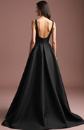 Black Ball Gown Wedding Dress for a Royal and Dramatic Entrance black New Satin split