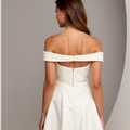 Modern White Mini Short Wedding Dress with an A-Line Cut for a Sleek and Elegant Silhouette New Satin white
