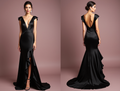 Alternative Black Wedding Dress for Brides Who Love Unique Styles black New Satin split