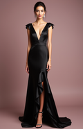 Alternative Black Wedding Dress for Brides Who Love Unique Styles black New Satin split