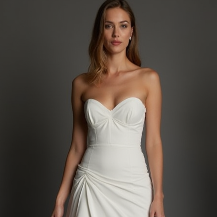 Stunning White Mini Short Wedding Dress with a Tiered Skirt for Extra Volume and Drama New Satin white