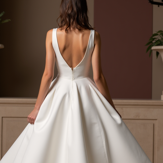 Sexy White Mini Short Wedding Dress with a Deep V-Neckline for a Bold and Confident Look New Satin white